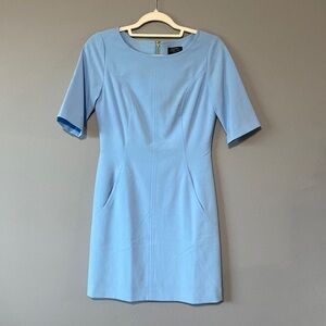 Tahari petite powder blue dress with pockets